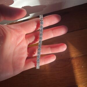 Chunky Sterling Silver Sparkling Tennis Bracelet